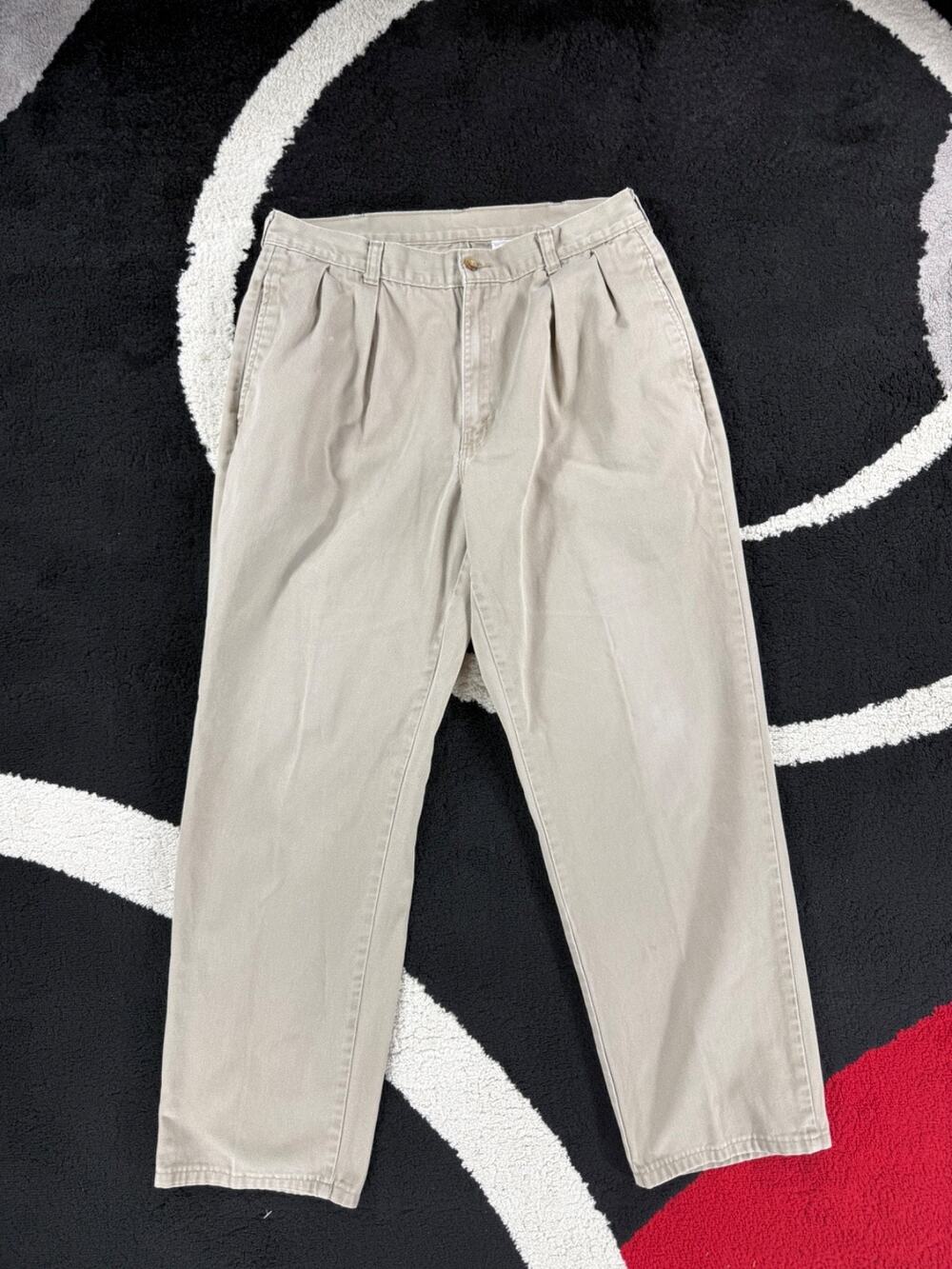 VINTAGE Duck Head Pants Men 32x29 Brown Chino Cotton Causal Preppy Pleated